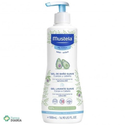 MUSTELA GEL DE BAÑO SUAVE CUERPO Y CABELLO 500 ML