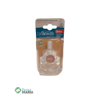 DR BOWN'S TETINA SILICONA BOCA ANCHA OPTIONS+ NATURAL FLOW NIVEL 1 2 U