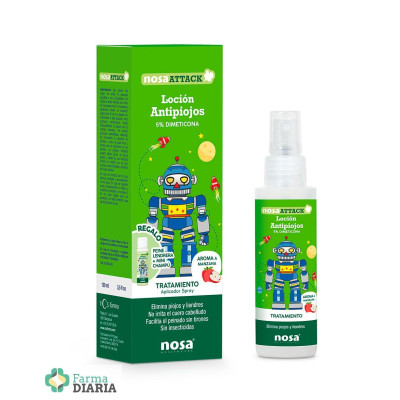NOSA ATTACK LOCION ANTIPIOJOS 5% DIMETICONA AROMA MANZANA 100 ML