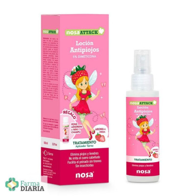 NOSA ATTACK LOCION ANTIPIOJOS 5% DIMETICONA AROMA FRESA 100 ML