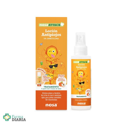 NOSA ATTACK LOCION ANTIPIOJOS 5% DIMETICONA AROMA MELOCOTON 100 ML