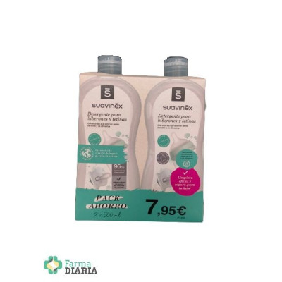 SUAVINEX DETERGENTE PARA BIBERONES PACK AHORRO 2 X 500 ML