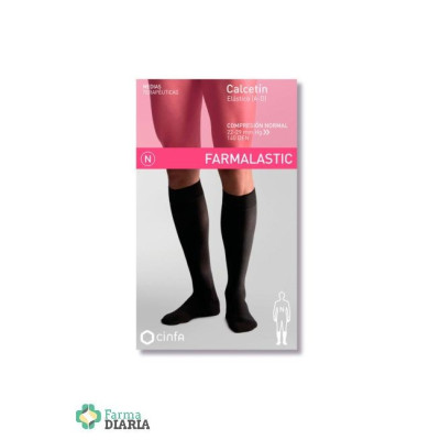 FARMALASTIC CALCETIN ELASTICO COMPRESION NORMAL COLOR NEGRO TALLA M