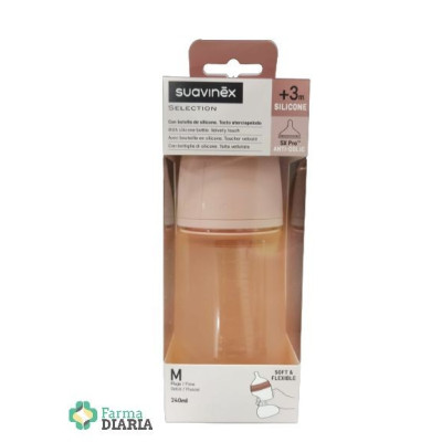 SUAVINEX BIBERON SILICONA SOFT COLOUR +3 M 240 ML