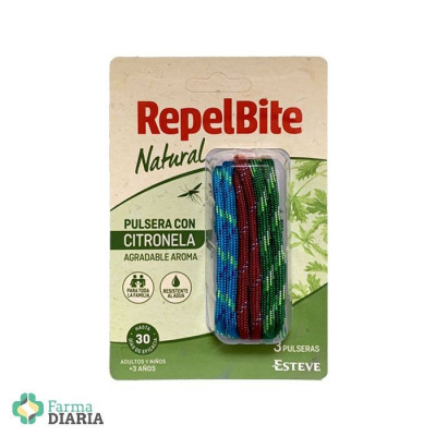 REPEL BITE NATURAL PULSERA DE CUERDA CON CITRONELA  3 U