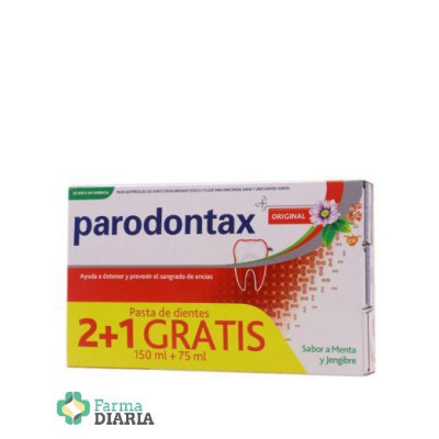 PARODONTAX ORIGINAL SABOR MENTA Y JENGIBRE 75 ML 2 + 1 GRATIS