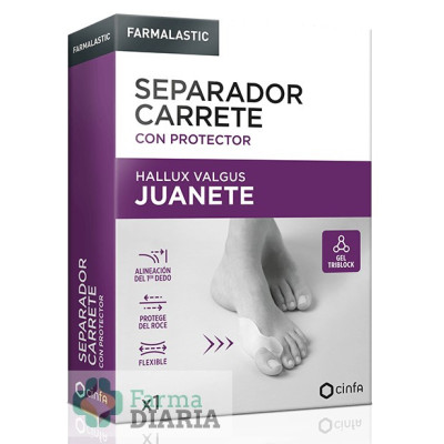 SEPARADOR CARRETE CON PROTECTOR HALLUX VALVUS JUANETE FARMALASTIC TALLA ÚNICA 1 U