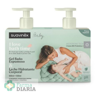 SUAVINEX PACK GEL BAÑO ESPUMOSO 500 ML +LECHE HIDRATANTE CORPORAL 500 ML