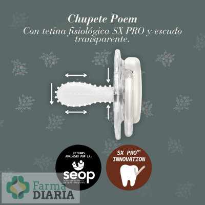 SUAVINEX CHUPETE SX PRO SELECTION POETRY SILICONA FISIOLÓGICO 6 A 18 MESES 1 UNIDAD