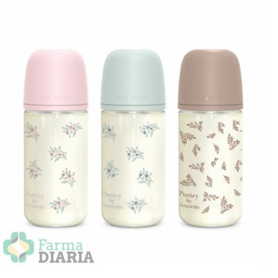 SUAVINEX BIBERÓN VIDRIO TETINA FISIOLÓGICA SILICONA SX PRO SELECTION + 3 MESES 1 UNIDAD 240 ML