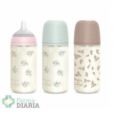 SUAVINEX BIBERÓN VIDRIO TETINA FISIOLÓGICA SILICONA SX PRO SELECTION + 3 MESES 1 UNIDAD 240 ML