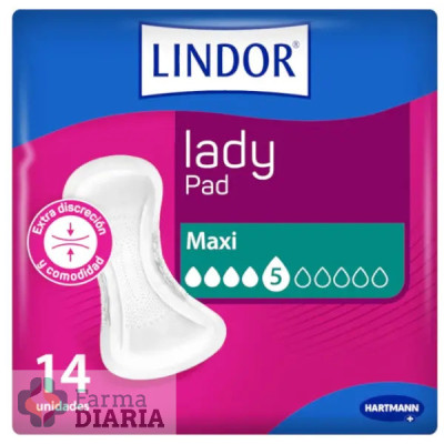 LINDOR LADY PAD MAXI 5 GOTAS 14 U