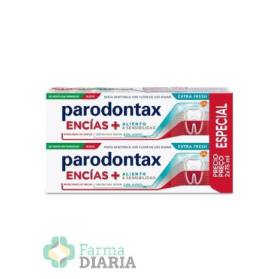 PARODONTAX ENCIAS + ALIENTO & SENSIBILIDAD EXTRA FRESH 2 X 75 ML