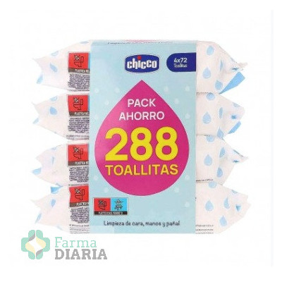 CHICCO TOALLITAS HUMEDAS 4 ENVASES 72 TOALLITAS