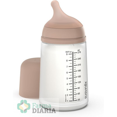 BIBERON ANTICOLICO T SILICONA SUAVINEX + 3 MESES 1 ENVASE 270 ML TALLA M ALMOND