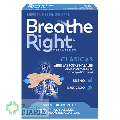 BREATHE RIGHT TIRAS NASALES CLASICAS PEQUEÑA/MEDIANA 10 U