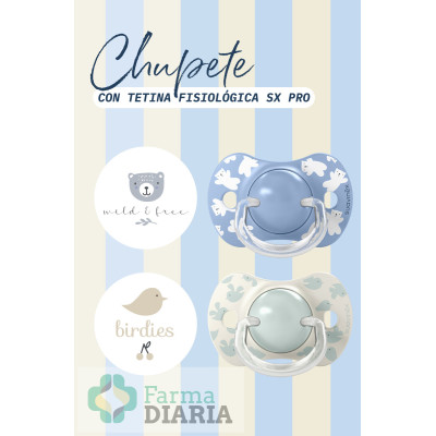 SUAVINEX CHUPETE SILICONA SX PRO FISIOLOGICA 6-18 M 2 U