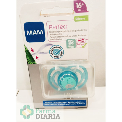 CHUPETE SILICONA FISIOLOGICO MAM PERFECT + 16 MESES MATT A 1 UNIDAD