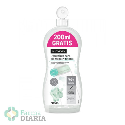 SUAVINEX DETERGENTE TETINAS Y BIBERONES  1 BOTELLA 550 ML + 200 ML GRATIS