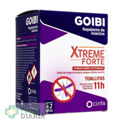 GOIBI XTREME FORTE REPELENTE DE INSECTOS  16 TOALLITAS