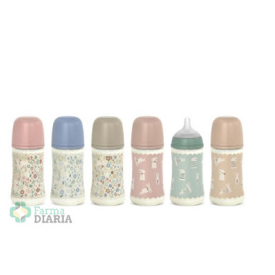 BIBERÓN SUAVINEX WONDERLAND TETINA FISIOLOGICA SILICONA SX PRO TALLA M +3 M 270 ML