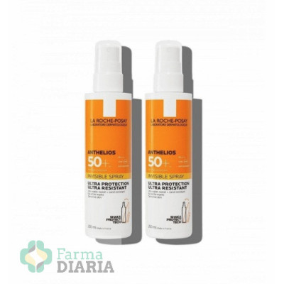 PACK LA ROCHE POSAY ANTHELIOS SPF50+ INVISIBLE SPRAY 200 ML -40% DTO 2º U