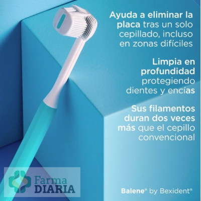 CEPILLO DENTAL ADULTO BALENE BY BEXIDENT 1 UNIDAD DUREZA SUAVE COLOR AGUAMARINA