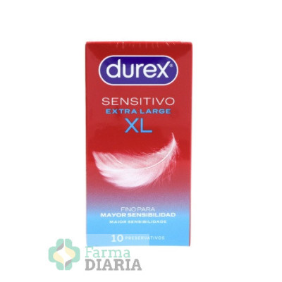 DUREX SENSITIVO EXTRA LARGE XL  FINO PRESERVATIVO 10 UNIDADES