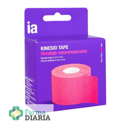 INTERAPOTHEK VENDAJE KINESIO TAPE  1 UNIDAD 5 M X 5 CM COLOR FUCSIA