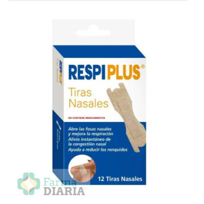 RESPIPLUS TIRA ADHESIVA NASAL 12 UNIDADES COLOR PIEL