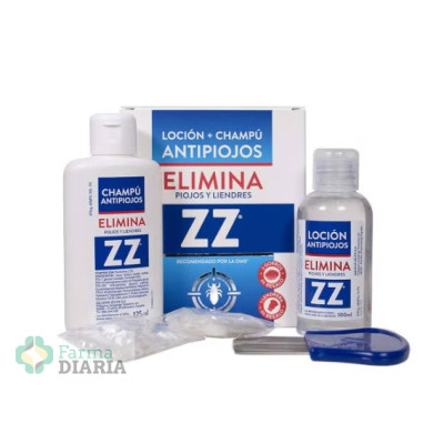 ZZ LOCION + CHAMPU ANTIPIOJOS  1 ENVASE 100 ML +125 ML