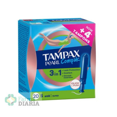 TAMPAX COMPAK PEARL  20 UNIDADES SUPER